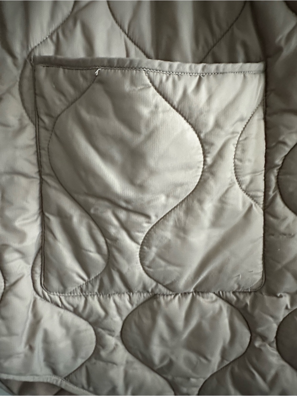 Quilted Button-Front Women's Jacket in Taupe - Picture 6 of 6
